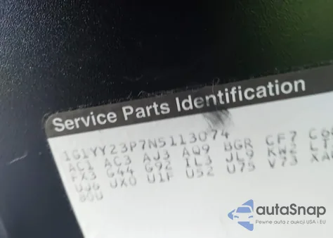 1992 Chevrolet Corvette from USA, damaged, VIN 1G1YY23P7N5113074